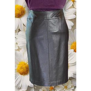 Croft & Barrow Minimalist Womens 8 Dark Brown Lambskin Leather Pencil NWT Skirt
